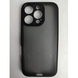 Чехол силиконовый iPhone 16 Pro матовый с окантовкой черный