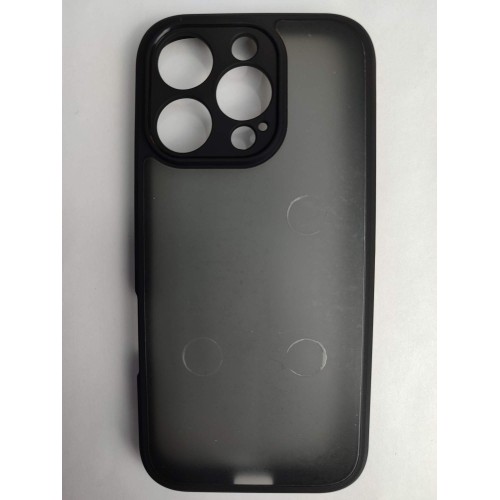 Чехол силиконовый iPhone 16 Pro матовый с окантовкой черный