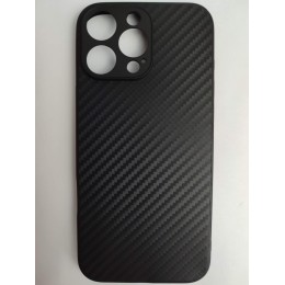 Чехол силиконовый iPhone 16 Pro Max карбон черный