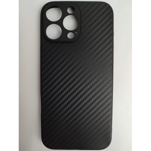 Чехол силиконовый iPhone 16 Pro Max карбон черный
