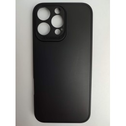 Чехол силиконовый iPhone 16 Pro Max матовый с защитой камеры черный