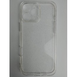 Чехол силиконовый iPhone 16 Pro Max прозрачный с блестками SILVER