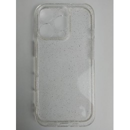 Чехол силиконовый iPhone 16 Pro прозрачный с блестками SILVER