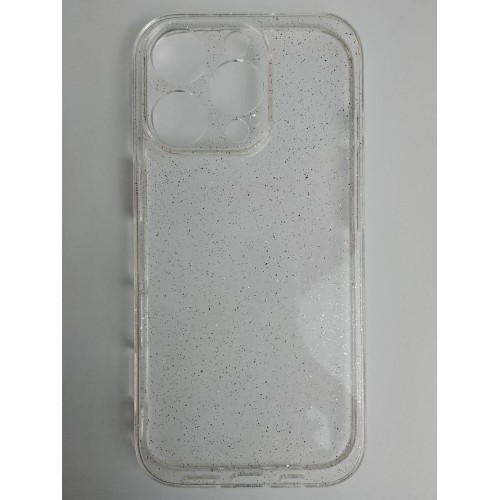 Чехол силиконовый iPhone 16 Pro прозрачный с блестками SILVER
