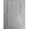 Чехол силиконовый iPhone 16 прозрачный с блестками SILVER