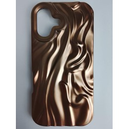 Чехол силиконовый iPhone 16 ВОЛНА 3D бронза