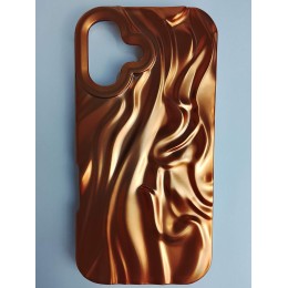 Чехол силиконовый iPhone 16 ВОЛНА 3D оранжевый