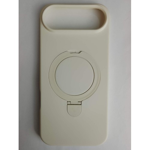 Чехол силиконовый iPhone 17 Air MagSafe цветной с кольцом белый