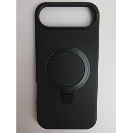 Чехол силиконовый iPhone 17 Air MagSafe цветной с кольцом черный