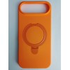 Чехол силиконовый iPhone 17 Air MagSafe цветной с кольцом оранжевый