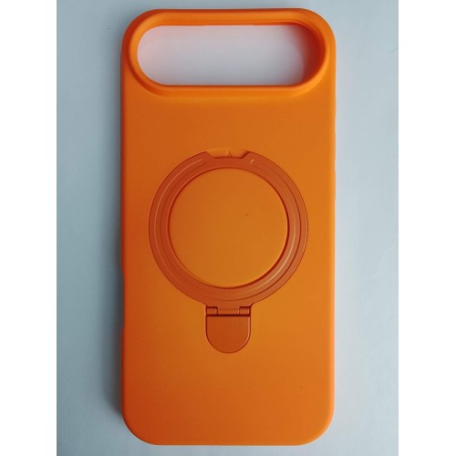 Чехол силиконовый iPhone 17 Air MagSafe цветной с кольцом оранжевый