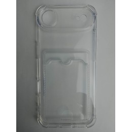 Чехол силиконовый iPhone 17 Air с визитницей прозрачный