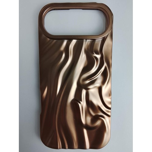 Чехол силиконовый iPhone 17 Air ВОЛНА 3D бронза