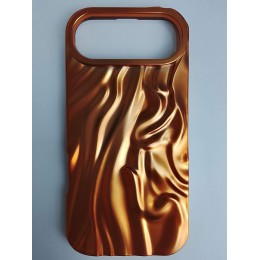 Чехол силиконовый iPhone 17 Air ВОЛНА 3D оранжевый