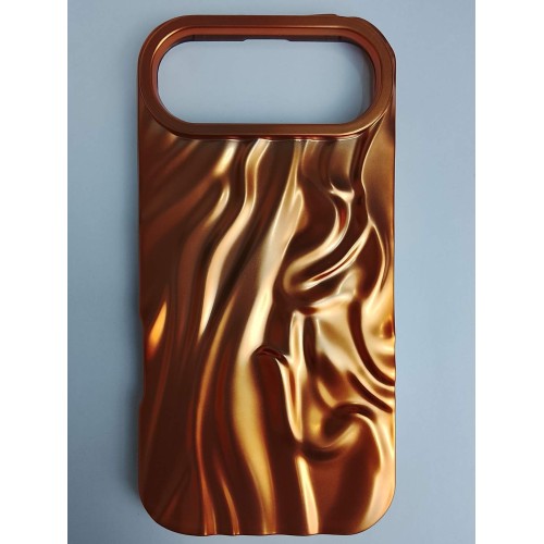 Чехол силиконовый iPhone 17 Air ВОЛНА 3D оранжевый