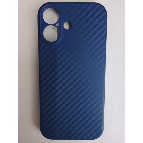 Чехол силиконовый iPhone 17 карбон синий