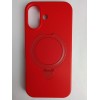 Чехол силиконовый iPhone 17 MagSafe цветной с кольцом красный