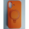 Чехол силиконовый iPhone 17 MagSafe цветной с кольцом оранжевый