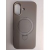 Чехол силиконовый iPhone 17 MagSafe цветной с кольцом серый