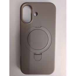 Чехол силиконовый iPhone 17 MagSafe цветной с кольцом серый