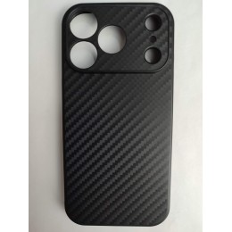 Чехол силиконовый iPhone 17 Pro карбон черный
