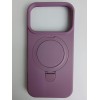 Чехол силиконовый iPhone 17 Pro MagSafe цветной с кольцом черничный