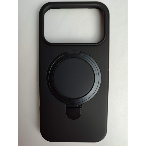 Чехол силиконовый iPhone 17 Pro MagSafe цветной с кольцом черный