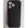 Чехол силиконовый iPhone 17 Pro матовый с защитой камеры черный