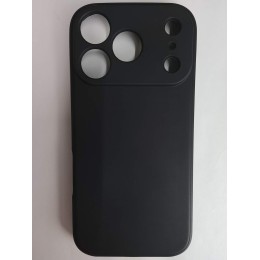 Чехол силиконовый iPhone 17 Pro матовый с защитой камеры черный