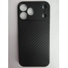 Чехол силиконовый iPhone 17 Pro Max карбон черный