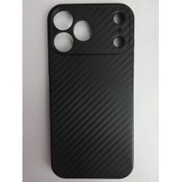 Чехол силиконовый iPhone 17 Pro Max карбон черный
