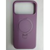Чехол силиконовый iPhone 17 Pro Max MagSafe цветной с кольцом черничный