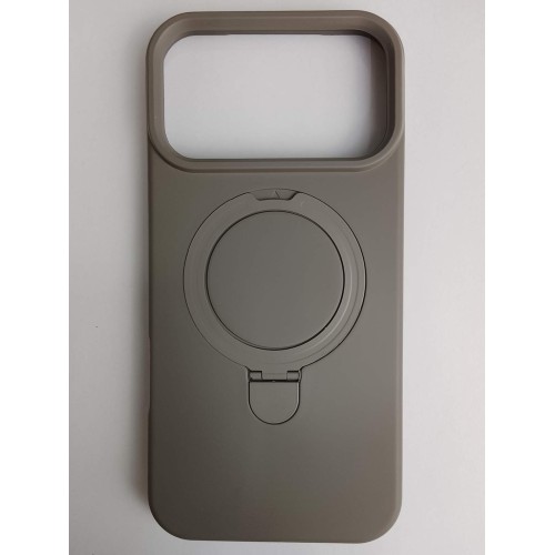 Чехол силиконовый iPhone 17 Pro Max MagSafe цветной с кольцом серый