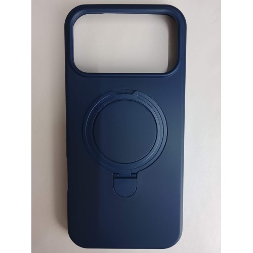 Чехол силиконовый iPhone 17 Pro Max MagSafe цветной с кольцом синий