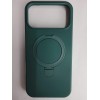 Чехол силиконовый iPhone 17 Pro Max MagSafe цветной с кольцом зеленый