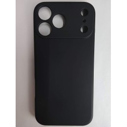 Чехол силиконовый iPhone 17 Pro Max матовый с защитой камеры черный