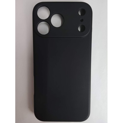 Чехол силиконовый iPhone 17 Pro Max матовый с защитой камеры черный