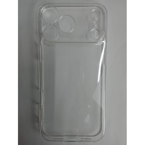 Чехол силиконовый iPhone 17 Pro Max прозрачный с защитой камеры