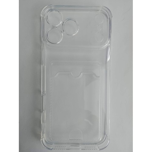 Чехол силиконовый iPhone 17 Pro Max с визитницей прозрачный