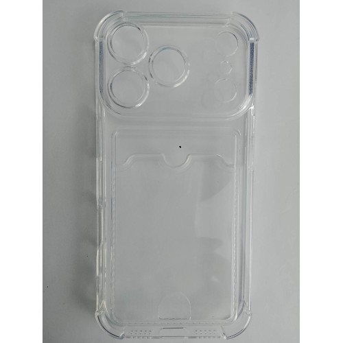 Чехол силиконовый iPhone 17 Pro с визитницей прозрачный