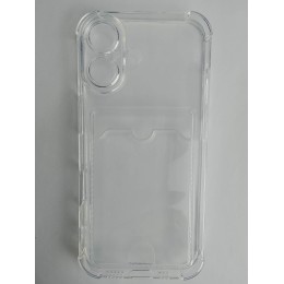 Чехол силиконовый iPhone 17 с визитницей прозрачный