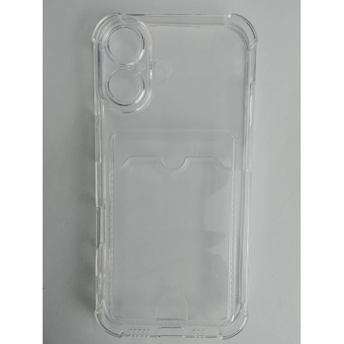 Чехол силиконовый iPhone 17 с визитницей прозрачный