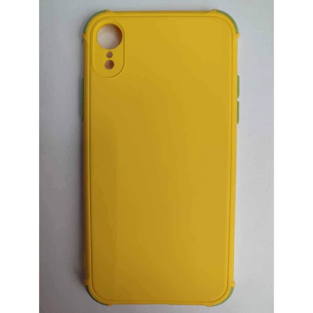 Чехол силиконовый iPhone XR с ЗАЩИТОЙ камеры желто-зеленый
