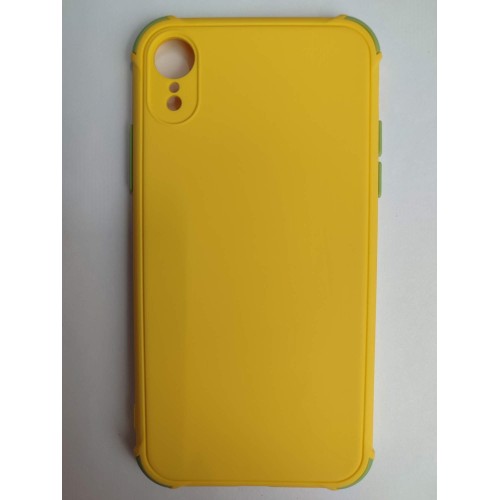 Чехол силиконовый iPhone XR с ЗАЩИТОЙ камеры желто-зеленый