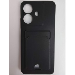 Чехол силиконовый Realme Note 60/60X/C61/C63 матовый цветной с визитницей черный