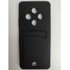 Чехол силиконовый Redmi 14C/POCO C75 матовый цветной с визитницей черный