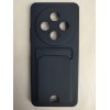 Чехол силиконовый Redmi 14C/POCO C75 матовый цветной с визитницей темно-синий