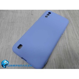 Чехол силиконовый Samsung A01 Silicone Case New Era голубой