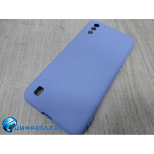 Чехол силиконовый Samsung A01 Silicone Case New Era голубой