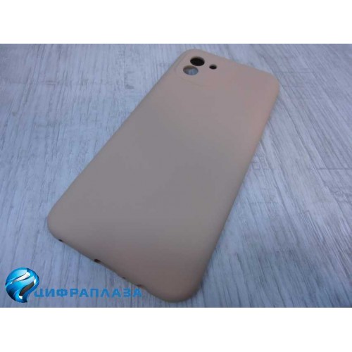 Чехол силиконовый Samsung A03 Silicone Cover бежевый